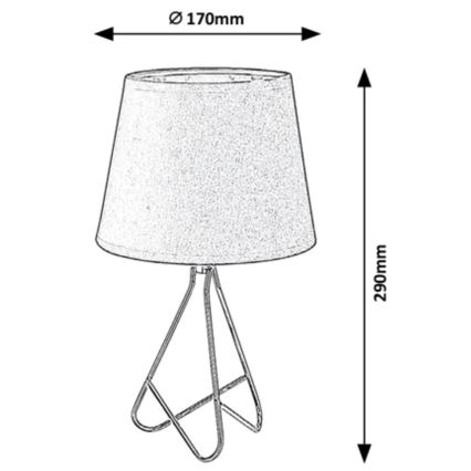 Rabalux - Lampada da tavolo 1xE14/40W/230V grigio/cromo lucido