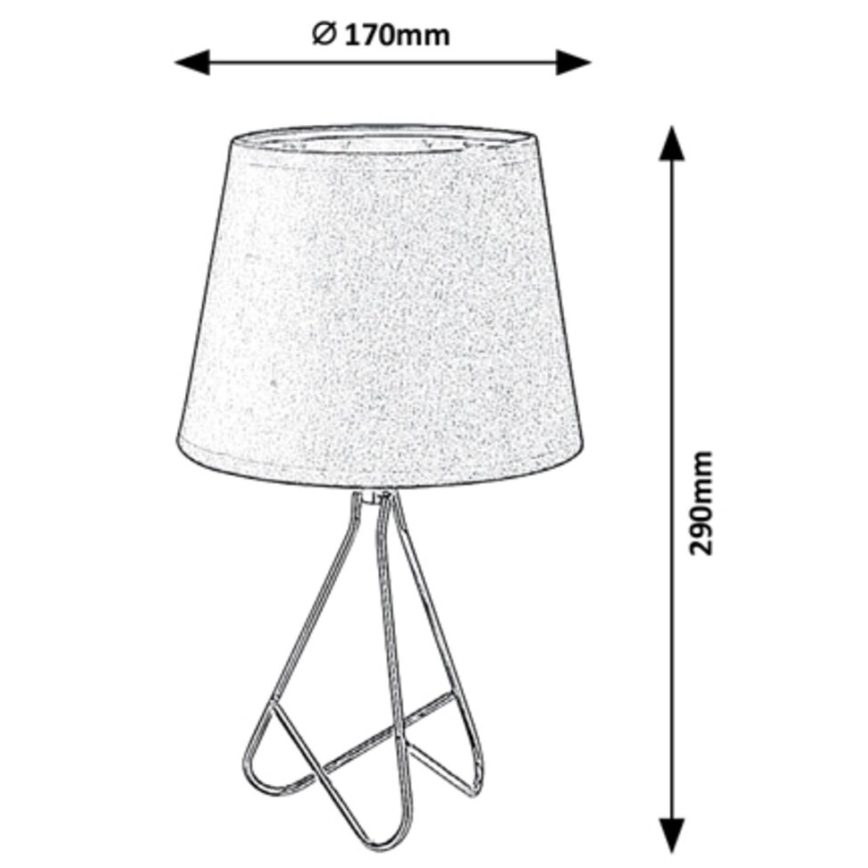 Rabalux - Lampada da tavolo 1xE14/40W/230V grigio/cromo lucido