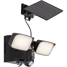Rabalux - Lampada solare flessibile da parete a LED con sensore e pannello esterno 2xLED/5W/3,7V IP54 nero