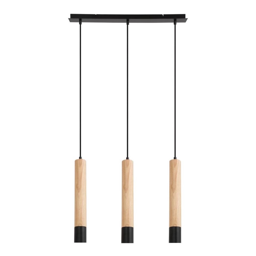 Rabalux - Lampadario a sospensione con cavo 3xGU10/50W/230V faggio