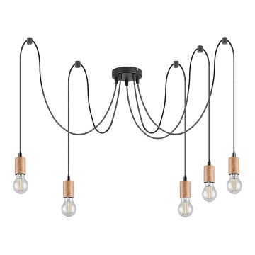 Rabalux - Lampadario a sospensione con cavo 5xE27/60W/230V ragno faggio