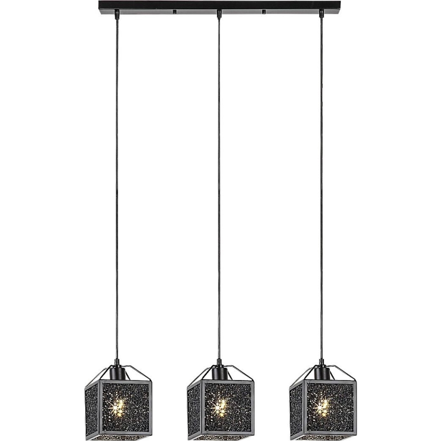 Rabalux - Lampadario a sospensione con filo 3xE27/40W/230V nero