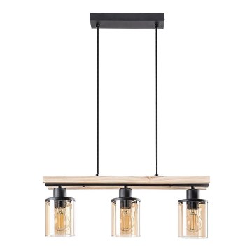Rabalux - Lampadario a sospensione su cavo 3xE27/25W/230V pino