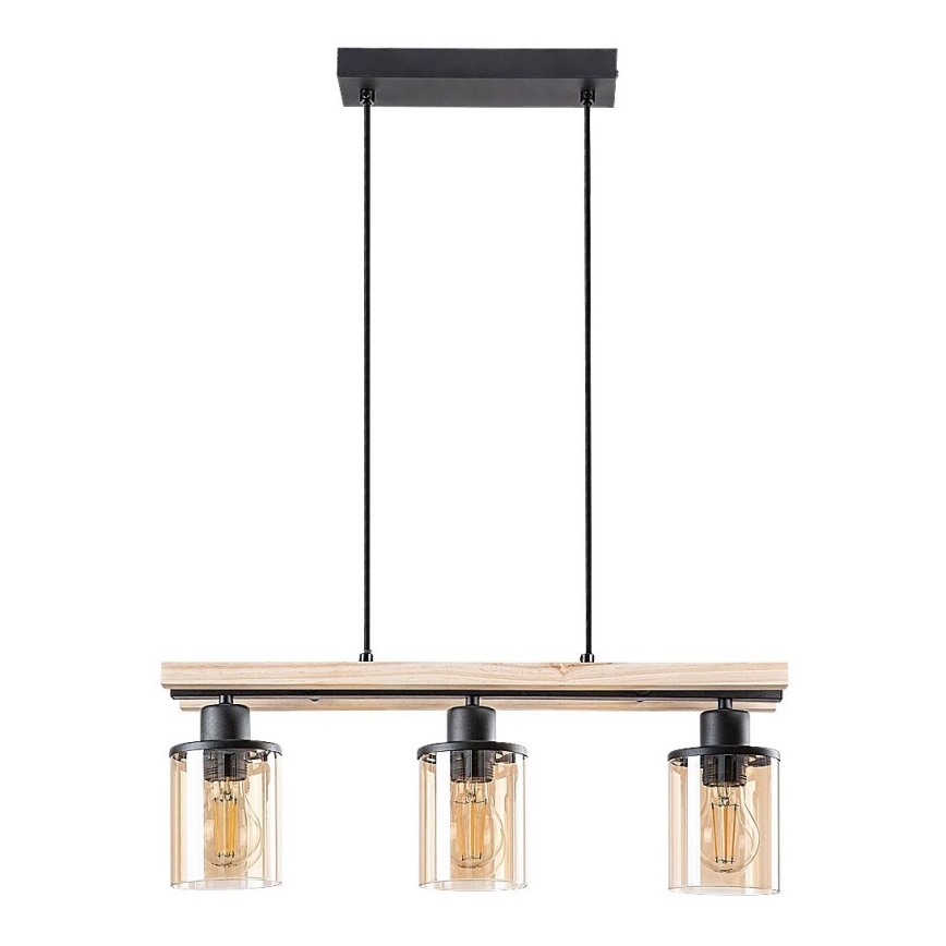 Rabalux - Lampadario a sospensione su cavo 3xE27/25W/230V pino