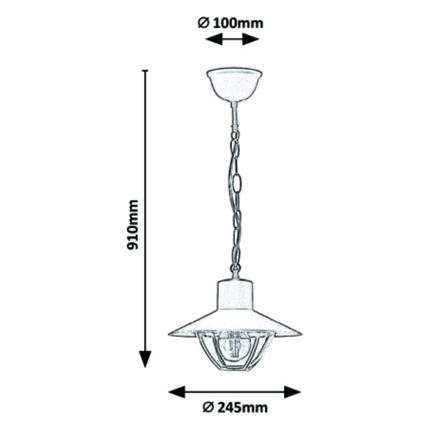 Rabalux - Lampadario da esterno 1xE27/10W/230V IP44