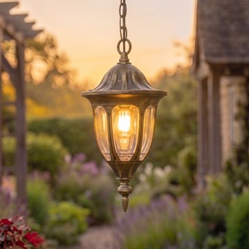 Rabalux - Lampadario da esterno 1xE27/60W/230V IP43 oro/patina/nero