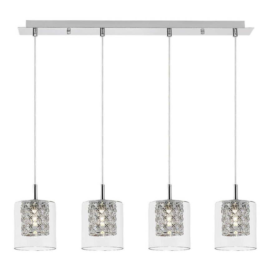 Rabalux - Lampadario in cristallo su corda 4xG9/40W/230V