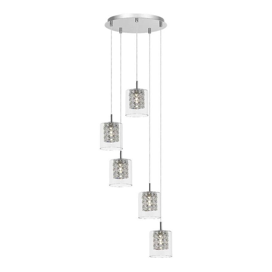 Rabalux - Lampadario in cristallo su filo 5xG9/40W/230V