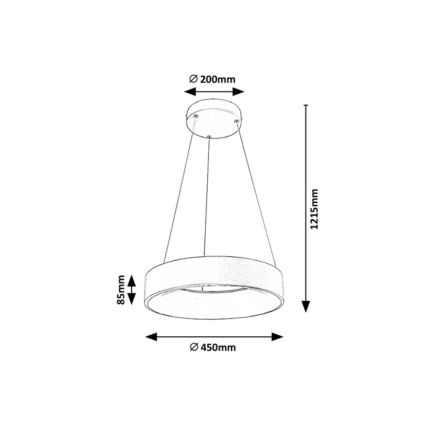 Rabalux - Lampadario LED dimmerabile su filo LED/24W/230V tondo + TC 3000-6000K