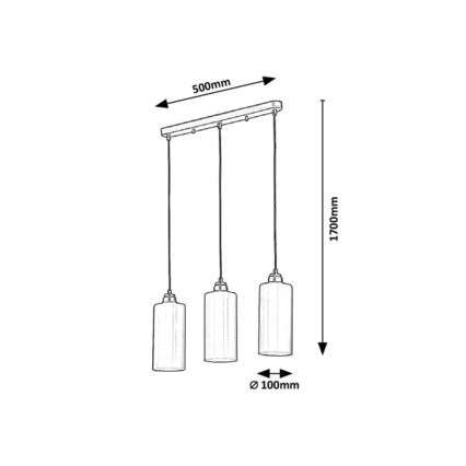 Rabalux - Lampadario su filo 3xE27/40W/230V