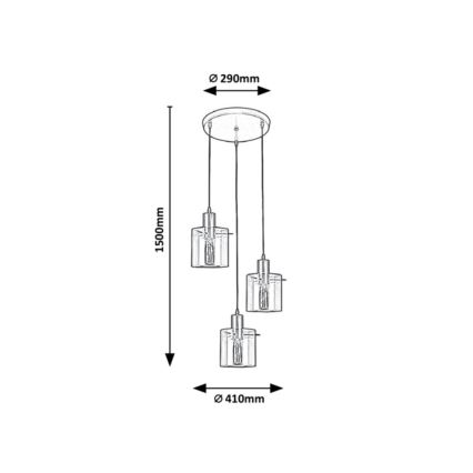 Rabalux - Lampadario su filo 3xE27/40W/230V