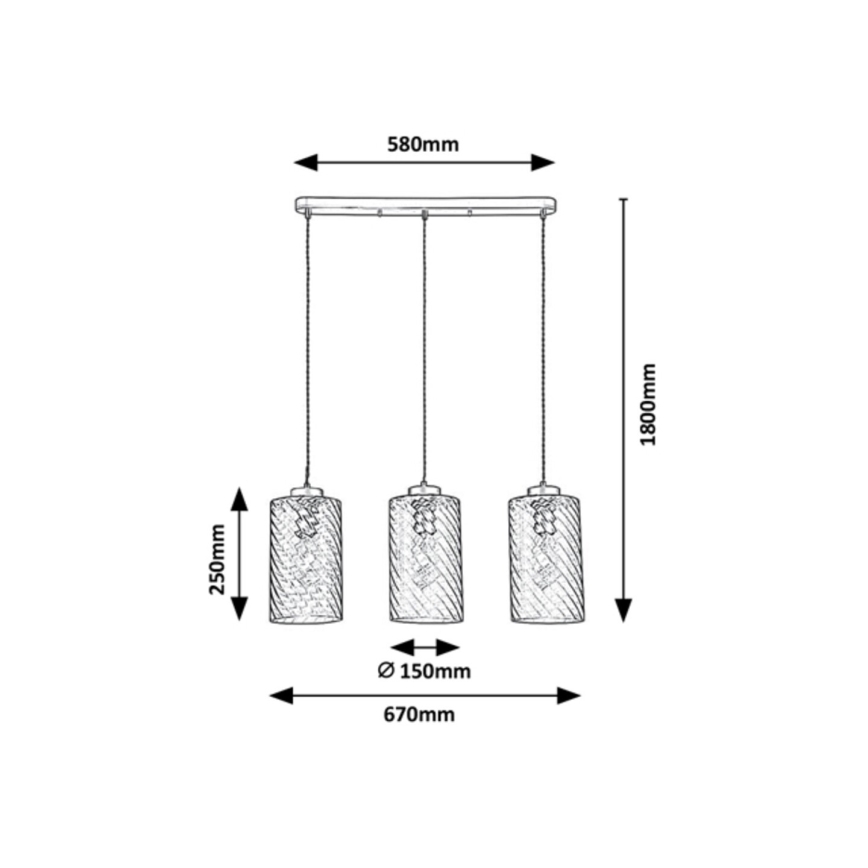 Rabalux - Lampadario su filo 3xE27/40W/230V