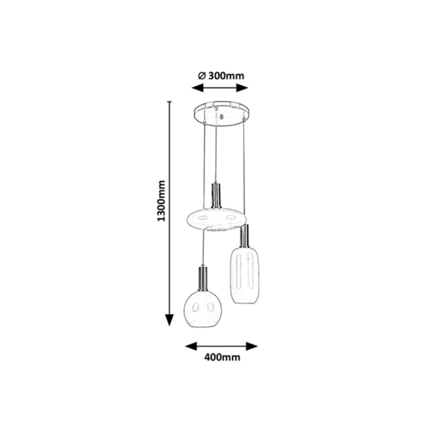 Rabalux - Lampadario su filo 3xE27/60W/230V