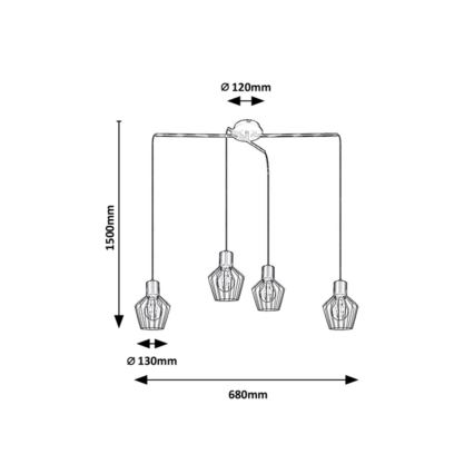 Rabalux - Lampadario su filo 4xE27/40W/230V