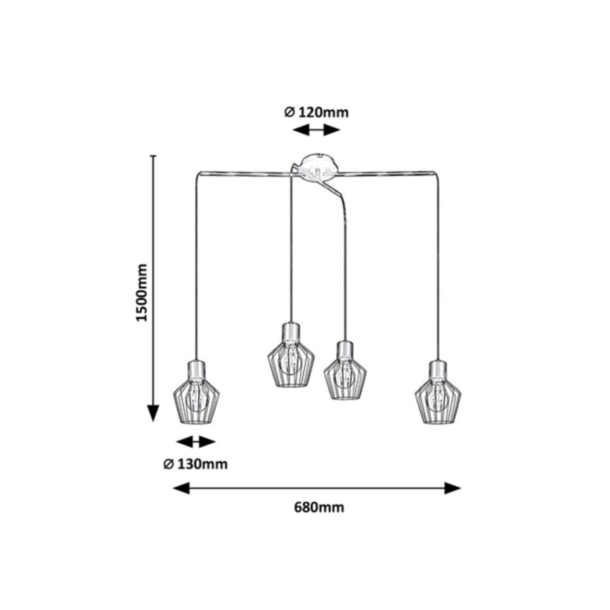 Rabalux - Lampadario su filo 4xE27/40W/230V