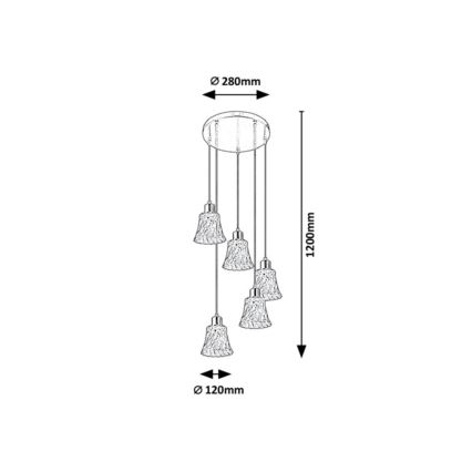Rabalux - Lampadario su filo 5xE14/40W/230V