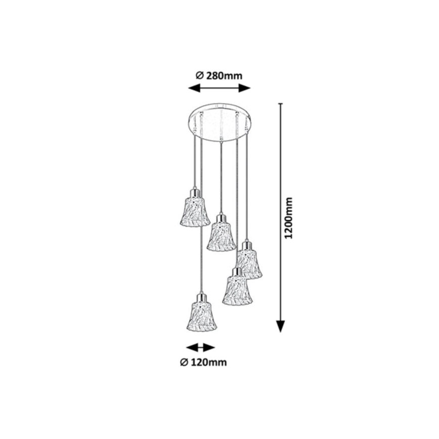 Rabalux - Lampadario su filo 5xE14/40W/230V
