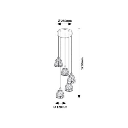 Rabalux - Lampadario su filo 5xE14/40W/230V