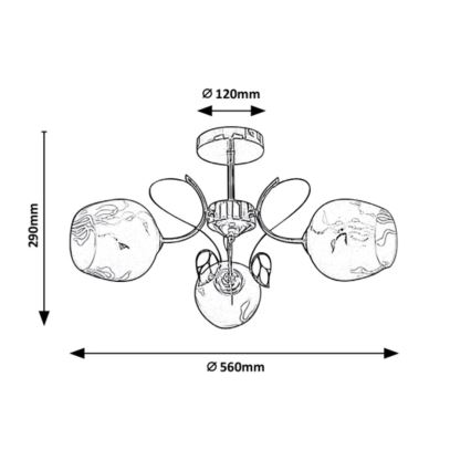 Rabalux - Lampadario su palo 3xE27/40W/230V