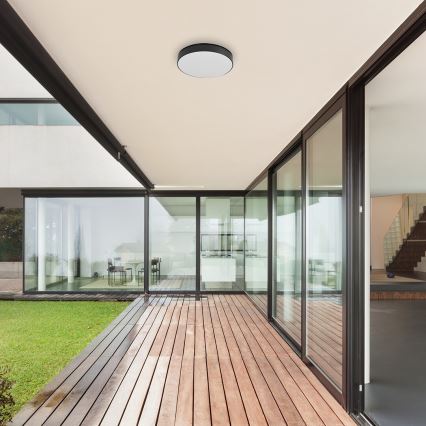 Rabalux - Plafoniera LED da soffitto per bagno/24W/230V 2800K/4000K/6000K IP44 nero Ø 30 cm