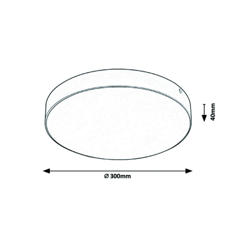 Rabalux - Plafoniera LED da soffitto per bagno/24W/230V 2800K/4000K/6000K IP44 nero Ø 30 cm