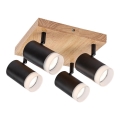 Rabalux - Plafoniera con 4 faretti GU10/5W/230V rovere