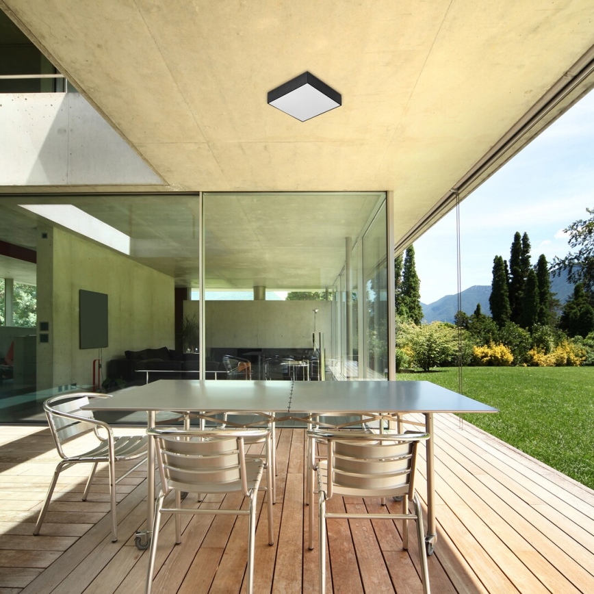 Rabalux - Plafoniera LED 18W/230V 3000-6000K IP44 nera 17,5x17,5 cm