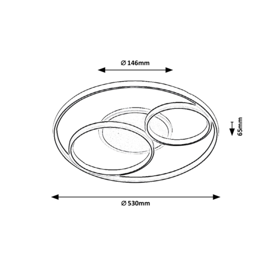 Rabalux - Plafoniera LED dimmerabile LED/50W/230V 3000-6000K diametro 53 cm + telecomando