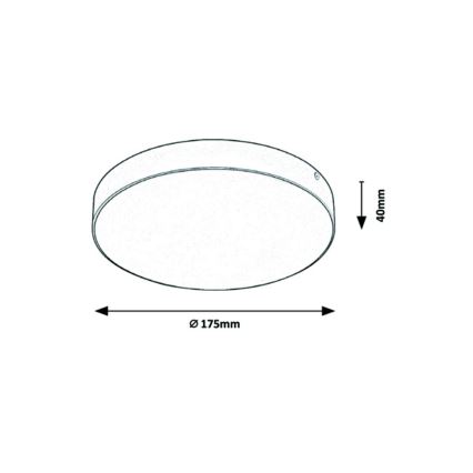 Rabalux - Plafoniera LED LED/18W/230V 3000-6000K IP44 nera