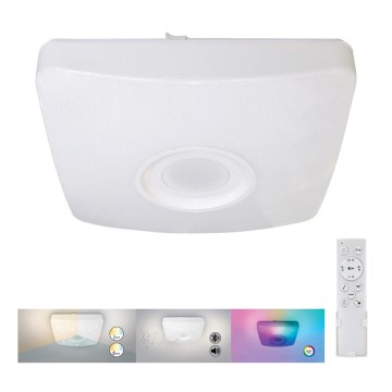 Rabalux - Plafoniera LED RGB dimmerabile con altoparlante LED/18W/230V 3000-6000K Bluetooth + telecomando 36,5x36,5 cm