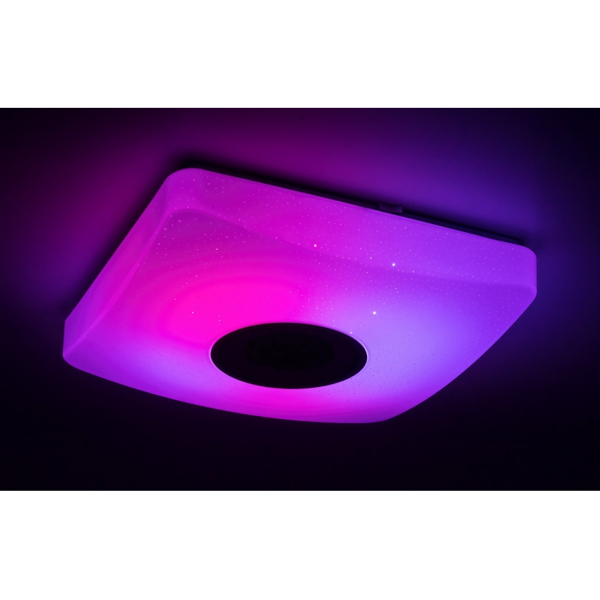 Rabalux - Plafoniera LED RGB dimmerabile con altoparlante LED/18W/230V 3000-6000K Bluetooth + telecomando 36,5x36,5 cm