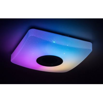 Rabalux - Plafoniera LED RGB dimmerabile con altoparlante LED/18W/230V 3000-6000K Bluetooth + telecomando 36,5x36,5 cm