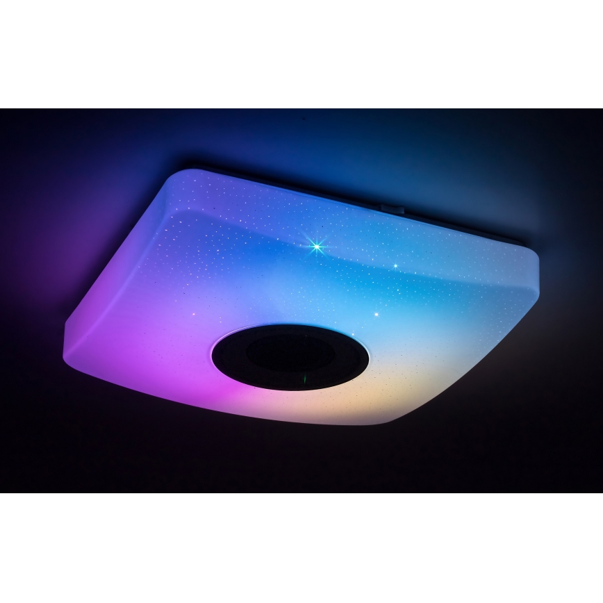 Rabalux - Plafoniera LED RGB dimmerabile con altoparlante LED/18W/230V 3000-6000K Bluetooth + telecomando 36,5x36,5 cm