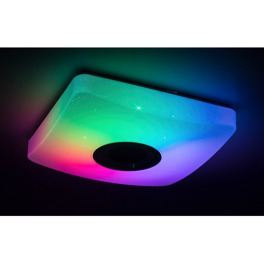 Rabalux - Plafoniera LED RGB dimmerabile con altoparlante LED/18W/230V 3000-6000K Bluetooth + telecomando 36,5x36,5 cm
