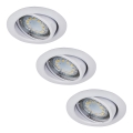 Rabalux - Set da 3 faretti da incasso LED 1x GU10/3W/230V IP40