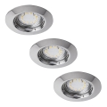 Rabalux - Set di 3 faretti LED da incasso per bagno 1xGU10/3W/230V IP44