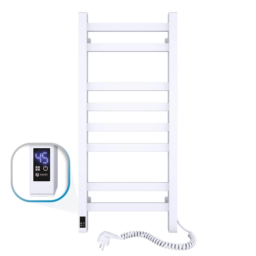 Radiatore scaldasalviette da bagno con termostato AVANGARD 251W/230V 80,6 cm IP44 bianco destro
