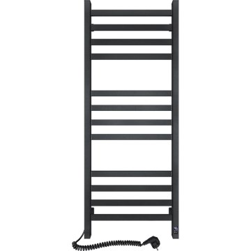 Radiatore scaldasalviette da bagno con termostato AVANGARD 459W/230V 120,6 cm IP44 nero profilo quadrato sinistro