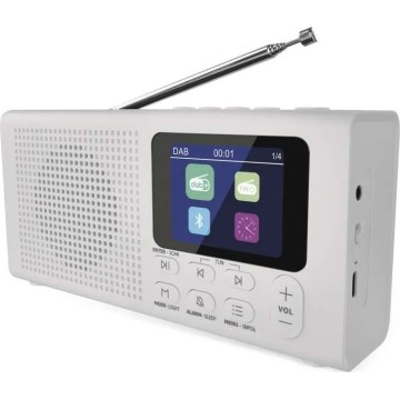 Radio DAB DAB+ FM 3W/5V/4xAA bianco