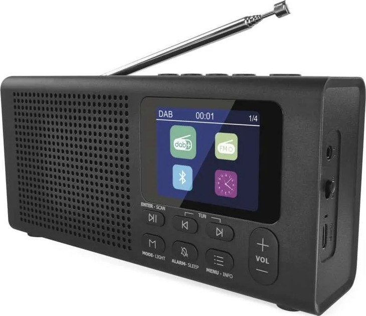 Radio DAB DAB+ FM 3W/5V/4xAA nero