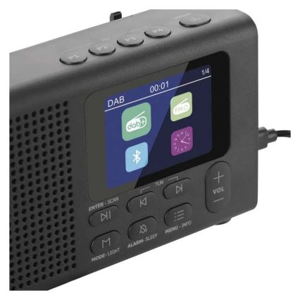 Radio DAB DAB+ FM 3W/5V/4xAA nero
