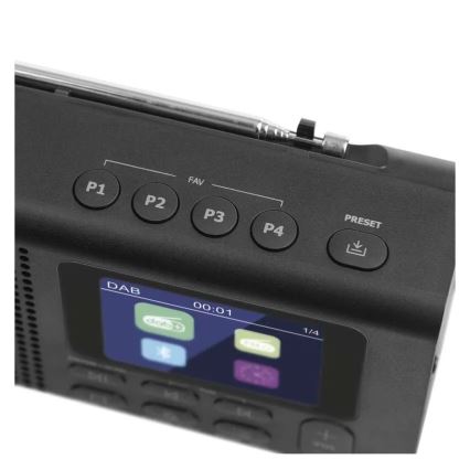 Radio DAB DAB+ FM 3W/5V/4xAA nero