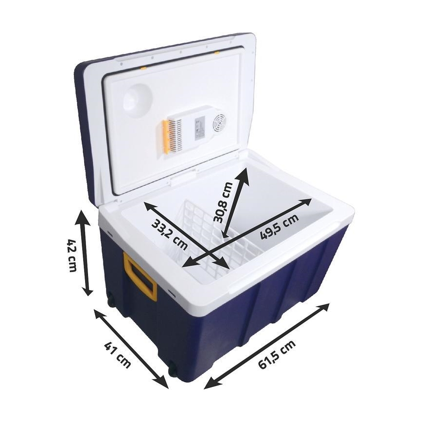 Raffreddatore portatile 60 W/230/12 V 50 l blu/giallo