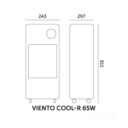 Raffrescatore d'aria portatile VIENTO COOL-R 65W/230V, nero + telecomando