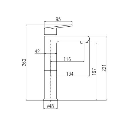 RAV Slezák CO130.0 - Miscelatore per lavabo COLORADO 26 cm, finitura cromo lucido