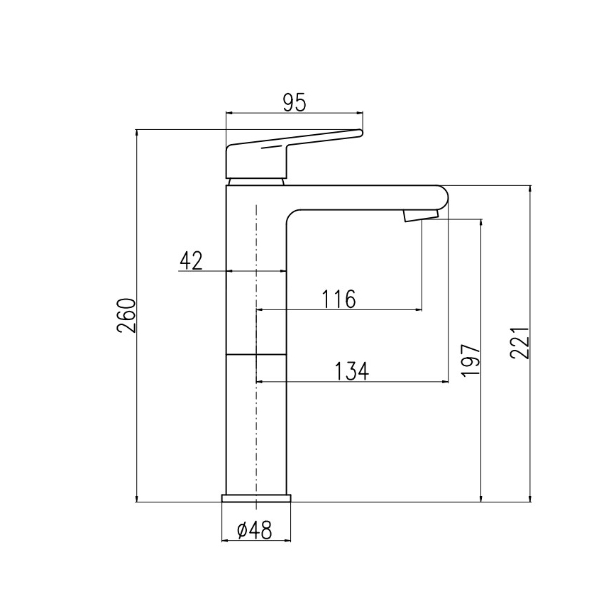 RAV Slezák CO130.0 - Rubinetto per lavabo COLORADO 26 cm cromo lucido