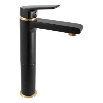 RAV Slezák CO130.0CMATZ - Miscelatore per lavabo COLORADO 26 cm nero/oro