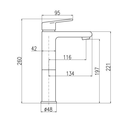 RAV Slezák CO130.0Z - Miscelatore per lavabo COLORADO 26 cm, oro lucido
