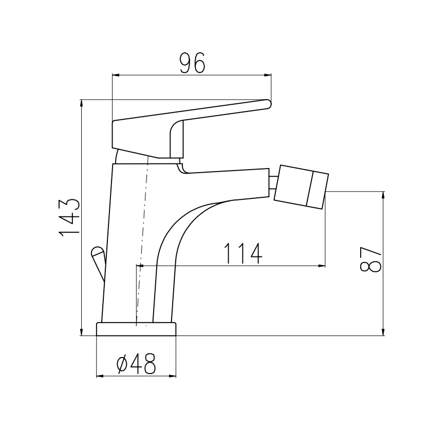 RAV Slezák CO145.0 - Miscelatore per bidet con piletta COLORADO 14,3 cm cromo lucido