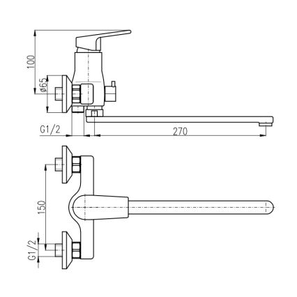 RAV Slezák CO153.5CMATZ - Miscelatore per vasca COLORADO nero/oro